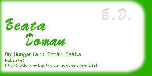 beata doman business card