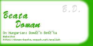 beata doman business card